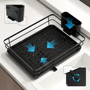 <span class=keywords><strong>Escurridor</strong></span> de Platos Compacto de Acero al Carbono para Fregadero con Soporte para Vajilla y Cubiertos, Organizador de Secado para Espacios Pequeños - Product Image 4