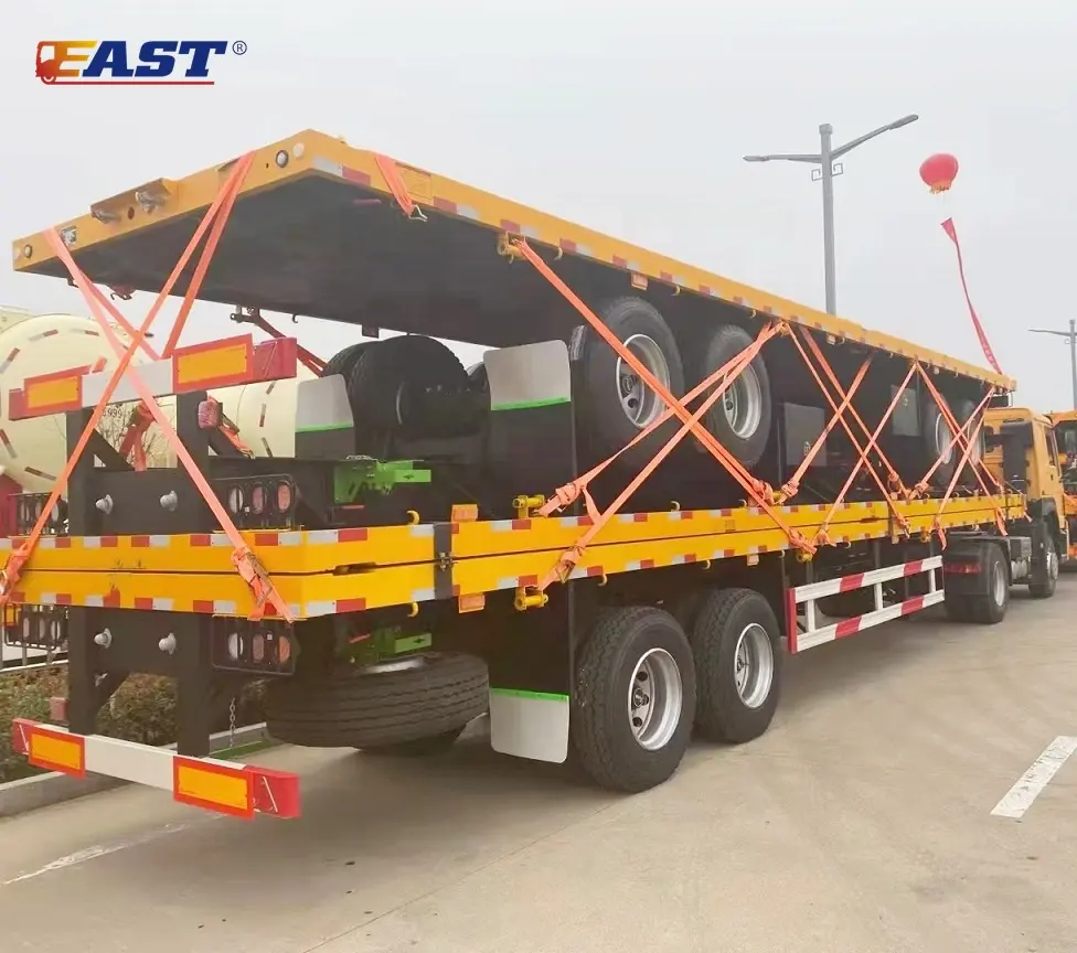 Đông 4 trục phẳng Trailer 40 ft phẳng Trailer bán sản xuất tại Trung Quốc