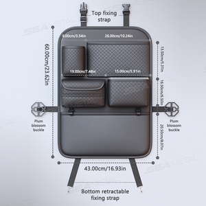 Organisateur de siège arrière de voiture haute capacité avec protection universelle anti-coup de pied en cuir PVC pour véhicules - Product Image 6