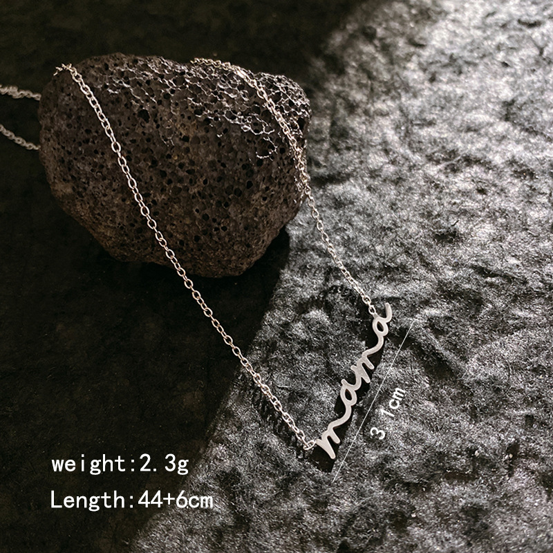 Silver-mama alphabet necklace