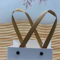 Sac cadeau en papier blanc personnalisé avec fenêtre en PVC transparent et poignée en ruban, petit sac de transport pour emballage cadeau