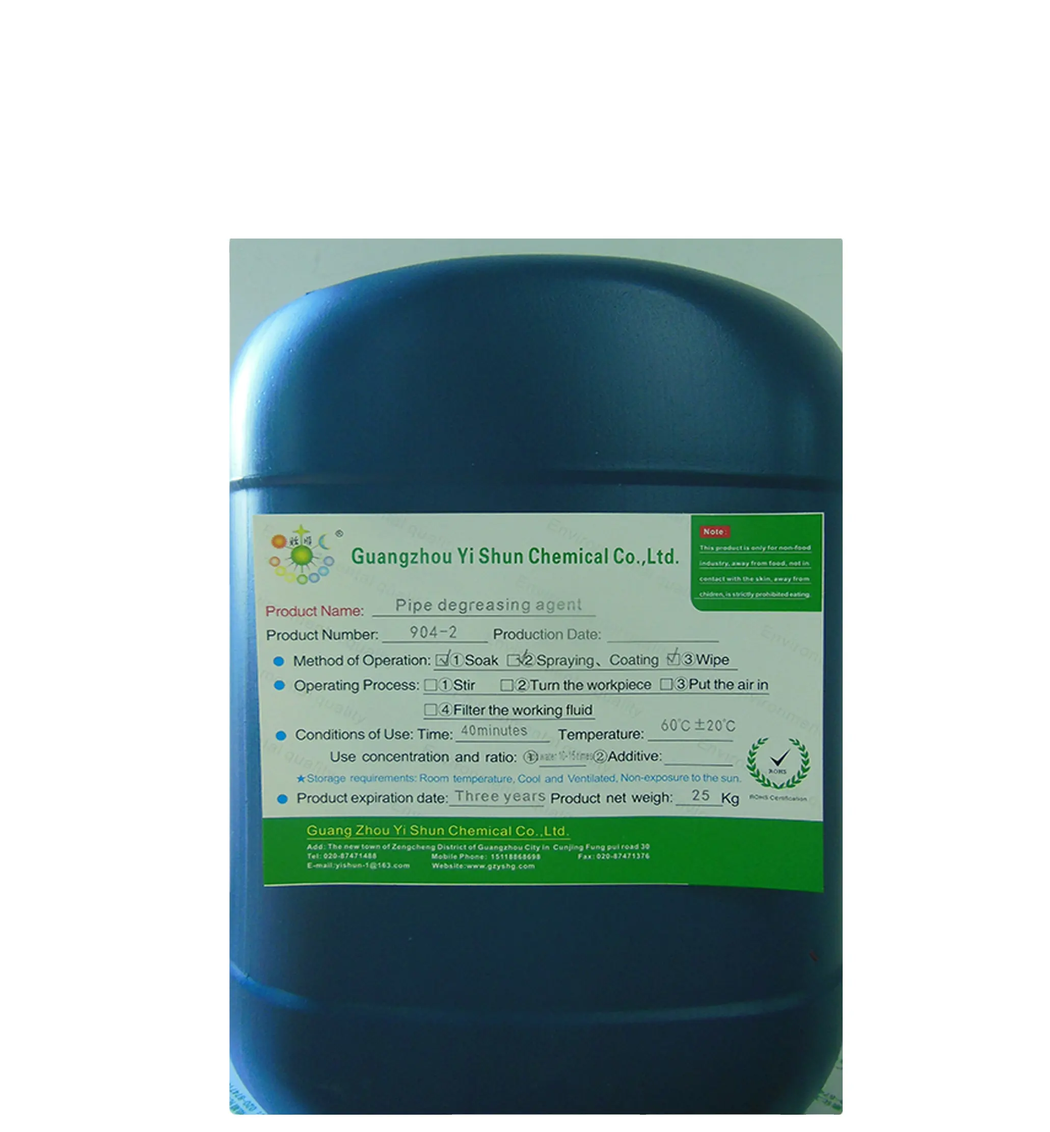 Agente desengrasante de tuberías Líquido de limpieza industrial Solución de eliminación de aceite y suciedad para detergente alcalino Al Zn Fe Cu