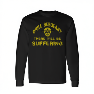 T-shirt à manches longues Drill Sergeant noir style militaire avec motif graphique - Product Image 2