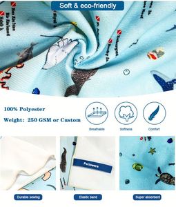 Customised Eco Friendly Digital Printed Fitness Towels Quick Dry Terry Microfiber Terry Beach Towel Custom Logo - Product Image 2