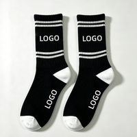 Chaussettes côtelées personnalisées OEM en gros avec logo, mélange de coton doux et respirant, unisexes, décontractées, pour le sport, pour hommes et femmes