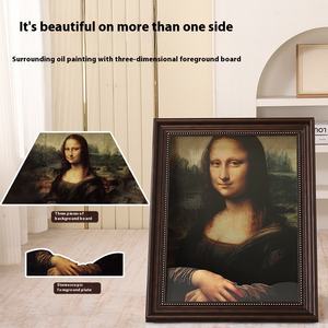 Umwelt freundliche Luxus-Katzen kratz platte Mona Lisa Ölgemälde Katzen nest Austauschbarer Kunststoff-Kratzbrett-Foto rahmen karton - Product Image 4