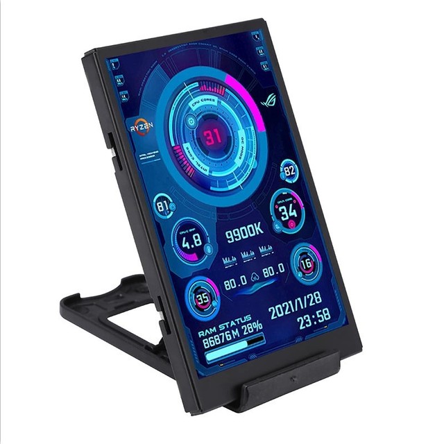 3.5 Inch USB Type-C Secondary Screen 3.5" 320x480 IPS Full View Computer Mini PC Temp CPU GPU RAM HDD Monitor AIDA64