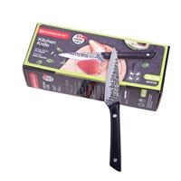 Nieuw gemaakte full tang sterke roestvrijstalen plastic eco-vriendelijke ambidextere schilmes voor fruit en groenten, zwart oxide afwerking