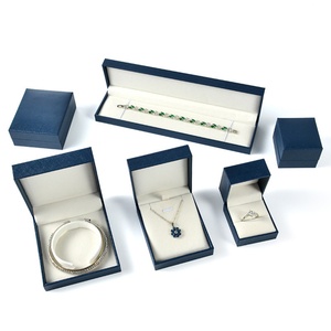 Elegant Modern Rectangle Jewelry <b>Box</b> Set Custom Logo Premium <b>Storage</b> for Rings Necklaces Bangles Leatherette & Velvet <b>Material</b> - Product Image 5