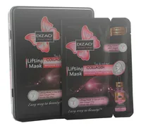 Masque facial et sérum liftant avec vitamine C, acide hyaluronique et collagène pour le visage et le cou, anti-rides et raffermissant pour la peau