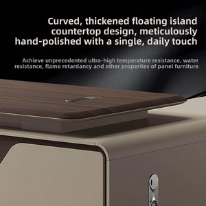 Escritorio de Oficina de Lujo para Jefes, Escritorio Ejecutivo de PVC Termoformado, Conjunto de Silla de Escritorio para Gerentes y Directores Ejecutivos, Estilo Moderno y Sencillo para Uso Comercial - Product Image 4