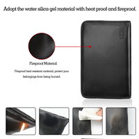 YHX Noir Portable Enduit De Silicone Organisateur Dossier De Fichiers Ignifuge Étanche Avec Non-Itchy Design Money Document