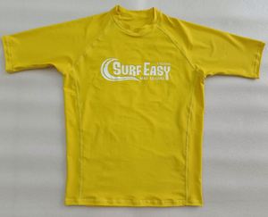 سترة سباحة مخصصة للأطفال والصبيان بأكمام قصيرة وحماية من الأشعة فوق البنفسجية UPF50+، قمصان ركوب الأمواج من النايلون والسباندكس باللون الأزرق السادة - Product Image 5