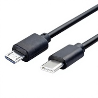 Câble USB 2.0 Type-C OTG vers Micro USB Mâle 0,3m Gaine PVC Chargement Rapide 3A Blindage en Feuille Cuivre Pur Téléphones Mobiles 20W 45W