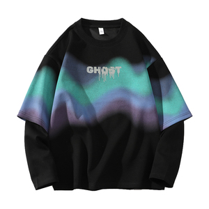 T-shirt à manches longues Bloody pour garçons, col rond, manteau d'automne 2025, nouvelle collection, vêtements d'automne, tendance jeunesse, pull décontracté ample, mode respirante - Product Image 4