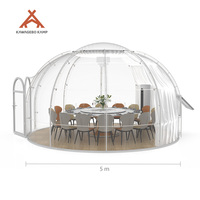 Dôme géodésique rond extérieur Kawagebo Kamp (KK) de 5 m / 16,4 pi de diamètre, tente de restaurant, glamping, maison bulle