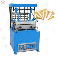 Haute Qualité Gaz Chaleur Semi Automatique Neige Sucre Glace Biscuit Kono Pizza Cono Cuisson De Gaufrette de Cône Machine Pour vente