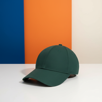 Casquettes de baseball unisexes ajustables en polyester vert foncé, brodées sur mesure, pour adultes – Vente en gros