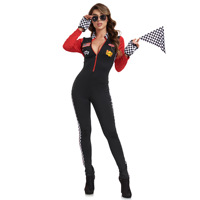 Costume de pilote de course automobile sexy Ecowalson pour femme, manches longues, uniforme de pilote de course, combinaison de course, cosplay, costume d'Halloween