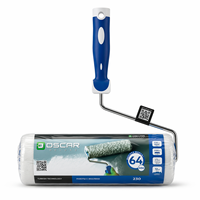 Rouleau à peinture OSCAR DELUXE Premium Modèle 85 64mm X 230mm Tête de rouleau turque 12mm de poils Revêtement professionnel pour sols époxy extérieurs