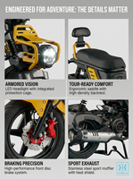 Scooter à essence EURO 5 50CC, 4 temps, refroidissement par air, démarrage électrique, frein à disque avant, frein à tambour arrière, cyclomoteur à essence pour les déplacements des adultes