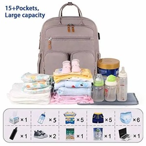 กระเป๋าผ้าอ้อมอเนกประสงค์สำหรับคุณแม่เดินทาง ชุดสี่ชิ้น ตัวอย่างฟรี - Product Image 6