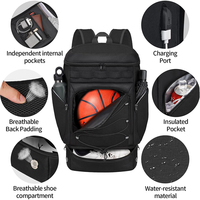 Tas Olahraga Besar dengan Tempat Bola Terpisah, Ransel Basket dengan Kompartemen Sepatu, Ransel Serbaguna dengan Kantong Pendingin