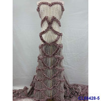 Tissu en dentelle de tulle à sequins 3D, maille brodée écologique en polyester/coton, nouvelle arrivée pour robes
