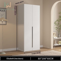 Armoire de chambre autoportante avec options de portes battantes et coulissantes, quincaillerie de support complète, montage facile, meuble personnalisé