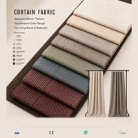 Tissu de rideau jacquard rayé à couleurs coordonnées, en polyester doux, pour salon - Grande Vente