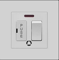 Interrupteur mural UK 13A avec fusible intégré, panneau 86mm, interrupteur isolant protégé par fusible pour climatiseur et ventilateur extracteur