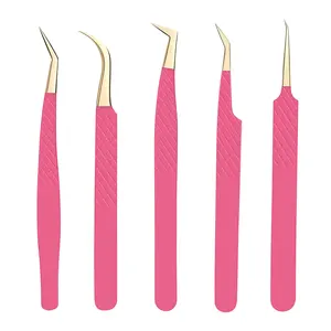 Private Label Lashes Curved Tweezers For Individual Faux Mink Lash Extensions Eyelash Extension Tweezers