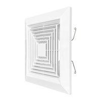 Diffuseur d'air carré en ABS pour plafond avec capot carré-rond, grille réglable pour l'entrée et la sortie du ventilateur de conduit