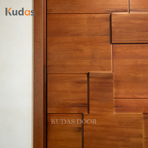 Porte d'entrée en bois massif sculptée en 3D irrégulière personnalisée, porte d'entrée en bois <span class=keywords><strong>moderne</strong></span> pour villa résidentielle, <span class=keywords><strong>extérieur</strong></span> avec prévention incendie - Product Image 3