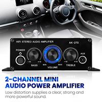 Woopker AK270 dijital ses amplifikatörü HIFI çift kanal Stereo AUX girişi Mini taşınabilir araba ev ses güç amplifikatörü