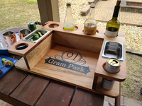 Plateau alimentaire en bois canapé tasse et porte-boisson Snack Caddy plateau arrière-cour Cocktail Whisky Bar