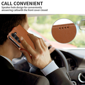 Étui à rabat en cuir rétro de luxe pour <span class=keywords><strong>Samsung</strong></span> <span class=keywords><strong>Galaxy</strong></span> S24 <span class=keywords><strong>Ultra</strong></span> S24 Plus porte-carte portefeuille housse de protection étui de téléphone portable - Product Image 4