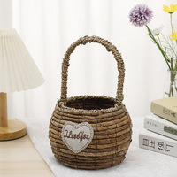 Vente en gros Paniers à fleurs tissés à la main avec poignée Paniers de rangement Panier cadeau de fruits décorés