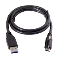 Kabel USB 3.0 Tipe C ke USB A Male Industri dengan Konektor Pengunci Sekrup untuk Aplikasi Mesin