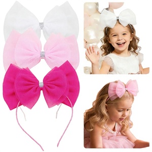 Diademas de Moda YANE para Niñas, Lazo Hecho a Mano de Satén de 20cm, Dulce para Fiestas - Product Image 2