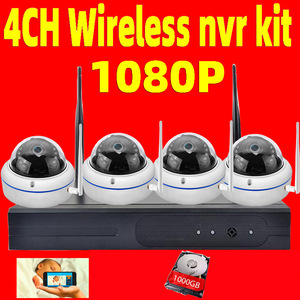 Kit NVR sans fil HJSCCD 4CH, caméra dôme IP 1080P, vision nocturne, H.264, stockage cloud, système de surveillance - Product Image 1