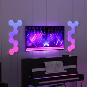 RGB Hexagonal LED <b>Light</b> TV Backlight Sync Box for Living Room ABS Material Remote and App <b>Control</b> Mode - Product Image 2