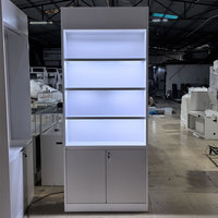 Étagère d'affichage pour téléphone portable, mobilier personnalisé pour magasin d'électronique, vitrine de vente au détail avec éclairage LED blanc, étagère d'affichage