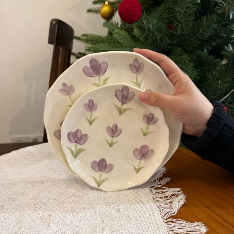 Purple Big Tulip Plate Dish