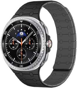 No Gap Band Compatible con <span class=keywords><strong>Samsung</strong></span> Galaxy <span class=keywords><strong>Watch</strong></span> 8 Band 40mm 44mm/<span class=keywords><strong>Watch</strong></span> 8 Classic 46mm, correa de silicona magnética para mujeres y hombres - Product Image 1