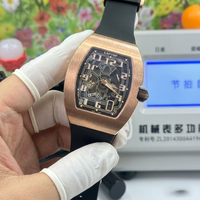 Montre mécanique automatique de luxe pour homme 6701, boîtier en titane, tourbillon, cadran en cristal saphir, bracelet en caoutchouc