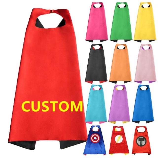 Cosplay 2024 Top Sales Print Brown Adult Birthday Kids Quick Dry Custom Gold Blue Superhero Cape