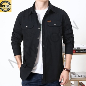 Chemise Homme Personnalisée de Haute Qualité Respirante Couleur Unie Manches Longues Double Poche Coupe Slim Décontractée - Product Image 5