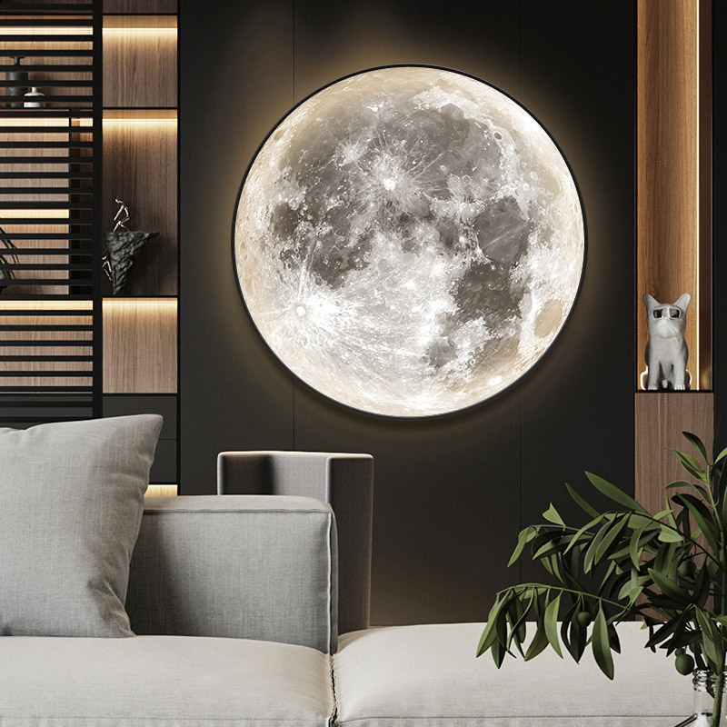 Moon wall lamp modern light trichromatic light adjustable creative corridor mural lamp art gifts home decoration