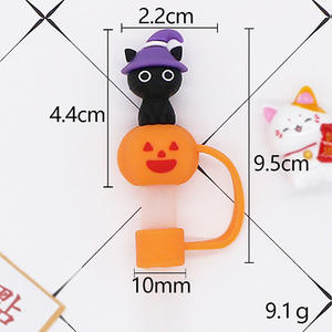 Cent dessins animés ludiques boisson paille décor Toppers 8mm/10mm Silicone anti-poussière paille à boire couvre pour accessoire de paille - Product Image 5